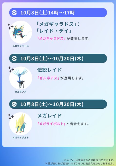 ポケモンgo 進化フォーカス イベントや メガギャラドス のレイドデイが開催 Mogulive
