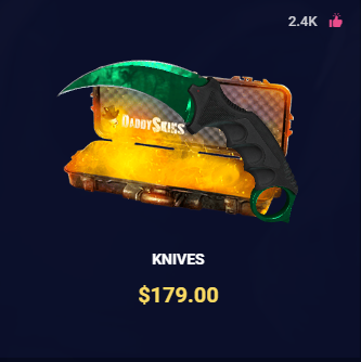 DaddyskinsCSGO's tweet image. 🔪 Knife Case Giveaway 🔪 #3

All you gotta do is Retweet. 

100% guaranteed knife 💯