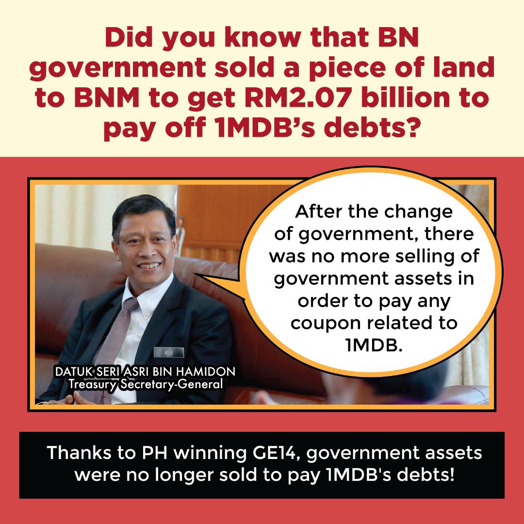 dapmalaysia's tweet photo. #Harapan is a government that prioritises transparency! 

The Treasury Secretary-General has praised the PH government for its transparency regarding #1MDB debt repayment. He also confirmed that no sale of government assets were made during PH's tenure in federal government. https://t.co/tpW3pA83tk