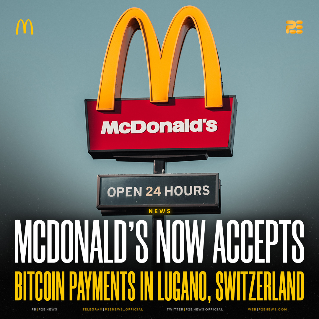 #Bitcoin transactions can now be made at McDonald's restaurants in Lugano, Switzerland.

$BTC