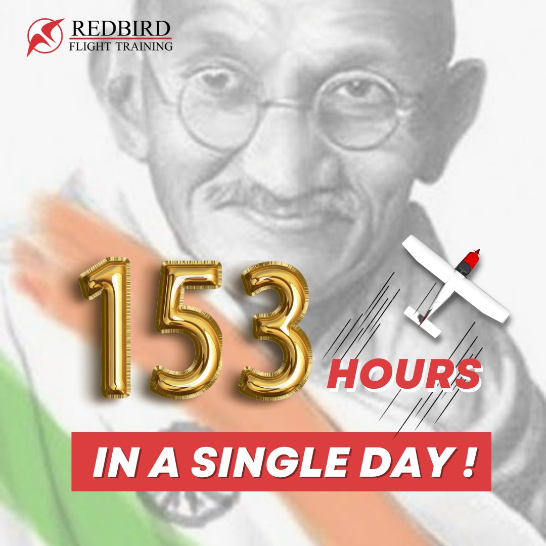 This 153rd Gandhi Jayanti, we at Redbird Flying Training Academy create a new record by conducting 153 hours of flying training among all the 3 of our bases✈️✈️ Onto the next one…

instagram.com/reel/CjRyP4CDU…
