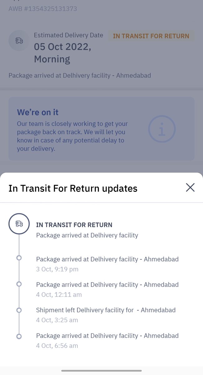 PatelRomil97's tweet photo. @help_delhivery @delhivery Continued the #poor_service. Package still at same location https://t.co/fQAHhyW6um