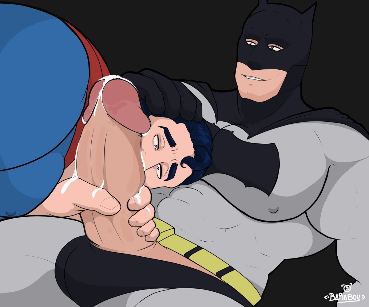 BaraBoy__'s tweet photo. Super SUCK #Bara #NSFW #Batman #Superman https://t.co/BgDM4GjGhu