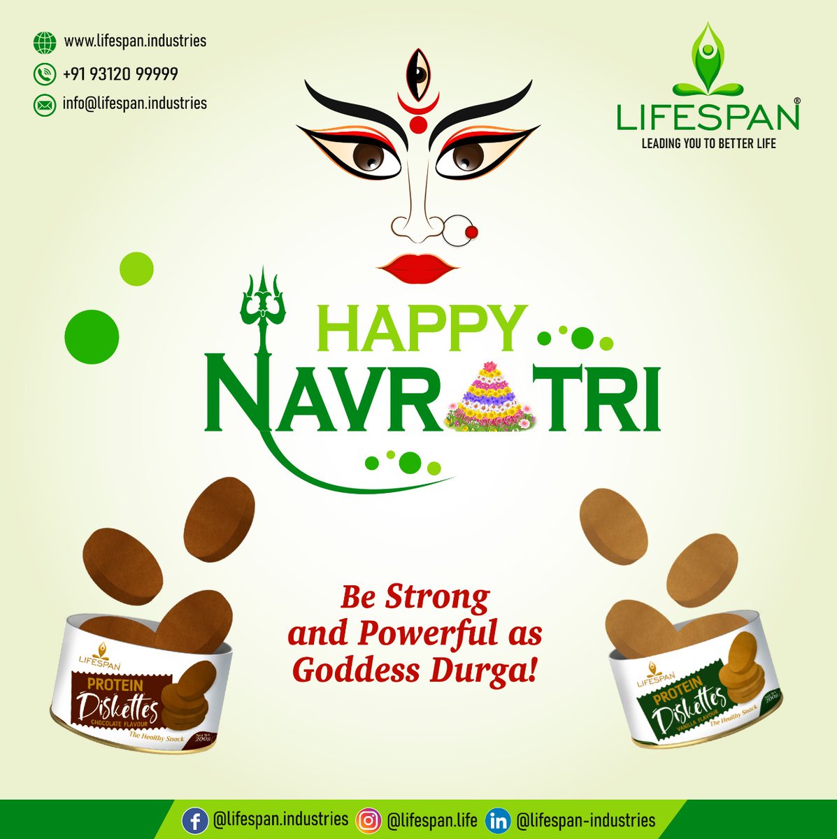 mylifespanlife's tweet photo. Get Strength, Power, Good health & Immunity with protein diskettes from our product range & Stay Strong like Goddess Durga.
Lifespan wishes everyone a very happy and healthy Navaratri on this auspicious day.
#happynavratri #navaratriwishes #nlife #lifespan #Proteindiskettes https://t.co/ZzR7UdN1qT