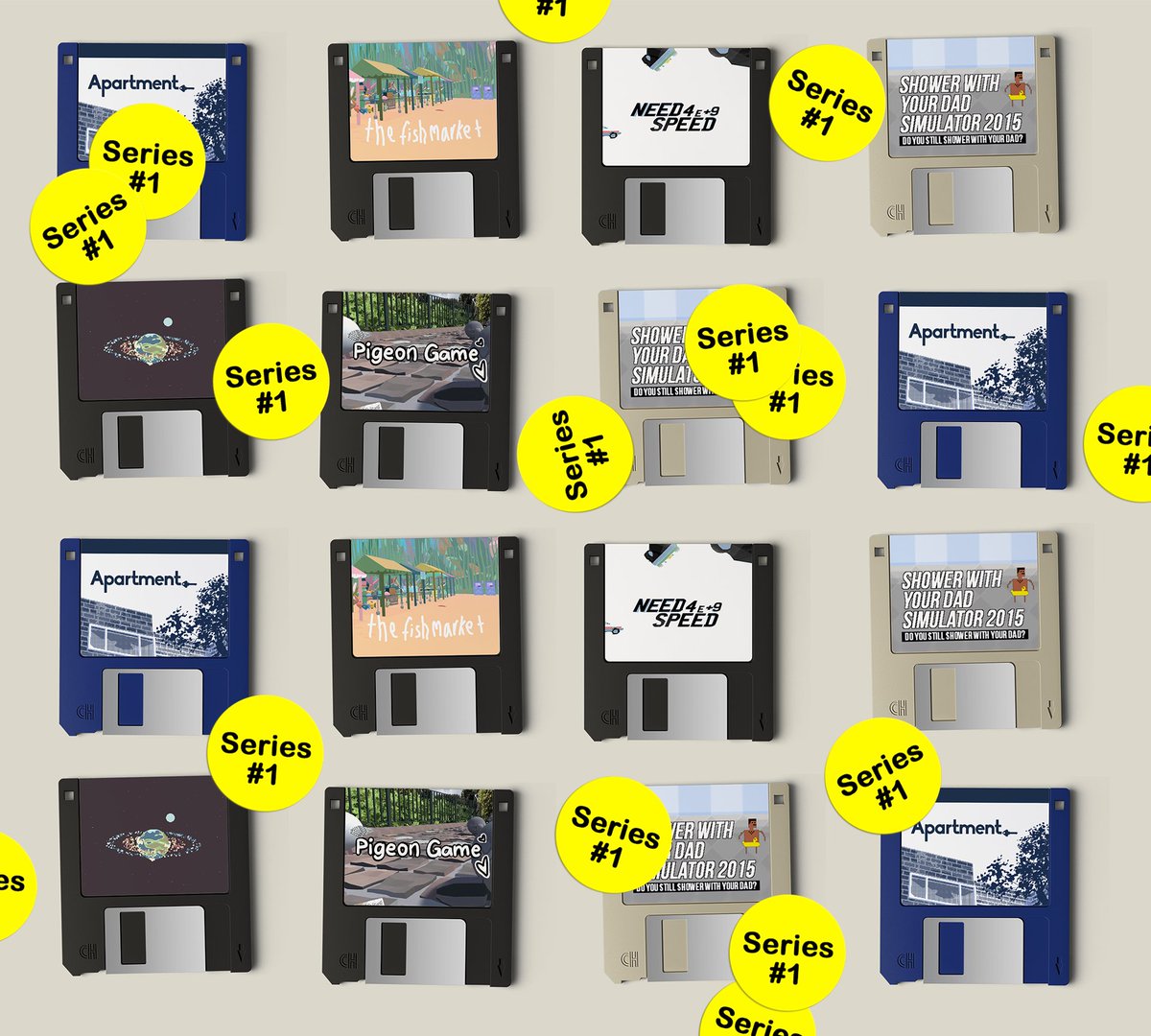 With 6 local game developers, Shareware is a limited run of collectible 3.5" floppies, with custom art labels.

Series #1 includes games by <a href="/gracebruxner/">grace bruxner</a> <a href="/bonerman_inc/">Jorkin B. Peanitson</a> <a href="/Kalonica_/">Kalonica</a> <a href="/jason_bakker/">Jason Bakker</a> <a href="/managore/">Daniel Linssen 🦊</a> and <a href="/smitleu/">leura 🧍‍♀️</a> 

Some include extra goodies/gamekeys

shop.paperhousegames.com