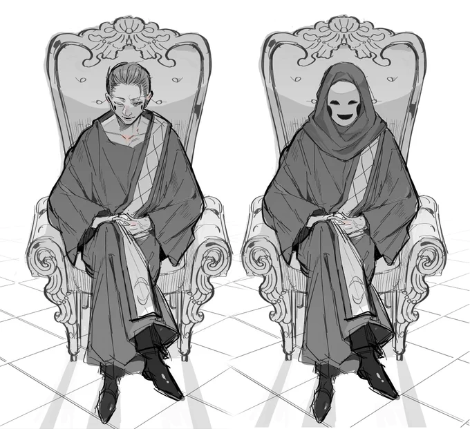 やっぱりマスク被ってるほうがかなり異形感出てよい 