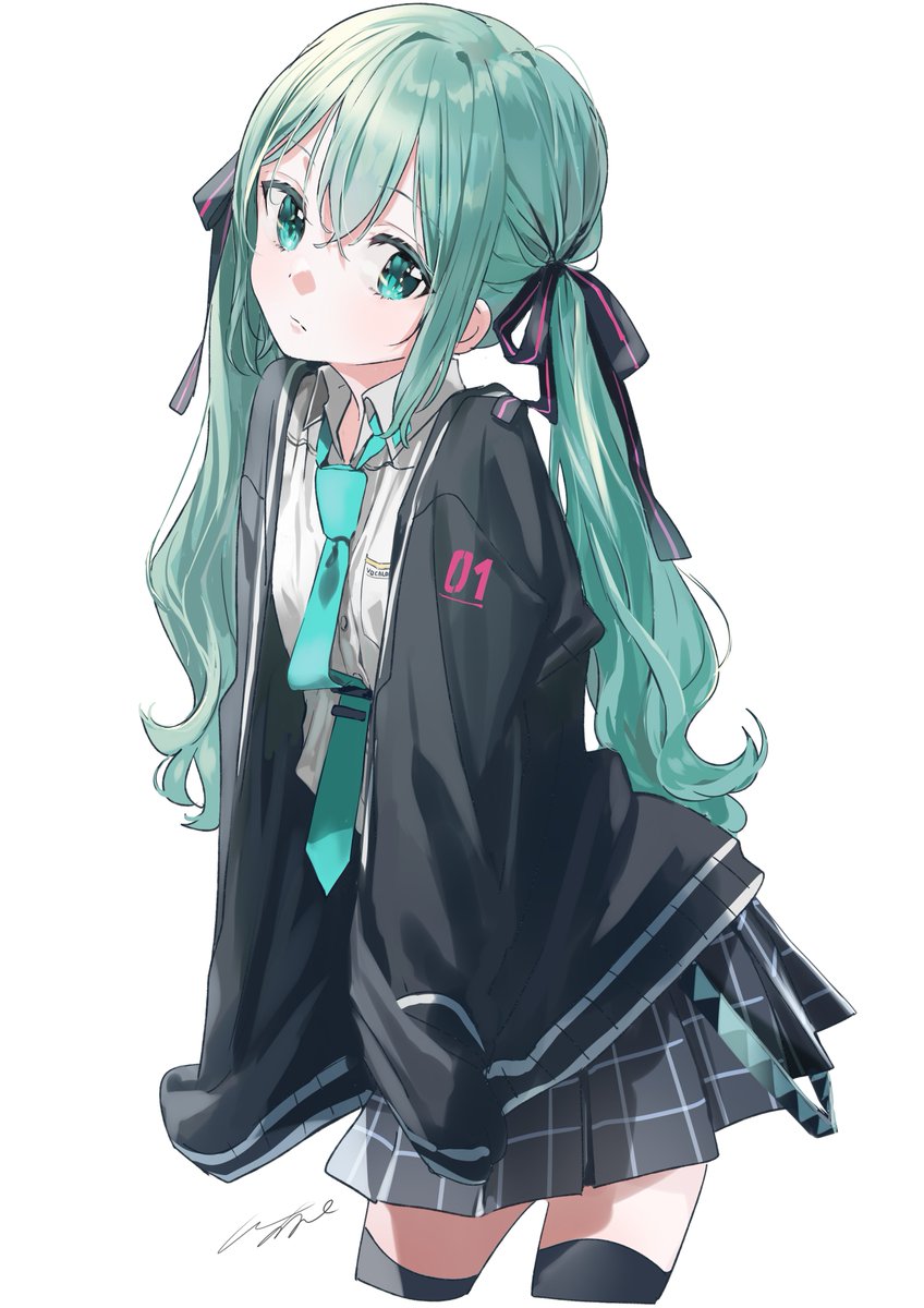 初音ミク 「制服ミクちゃん 」|ぽむ🎉先輩はおとこのこアニメ化のイラスト