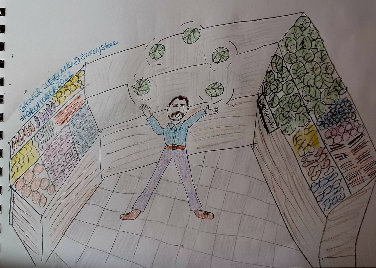 Day 3 of #Grovtober 

Grover Cleveland grocery shopping for what may be one of his favorite meals, corned beef and cabbage. <a href="/WhyGrover2224/">Grover Cleveland Art Society</a> 
#grovercleveland