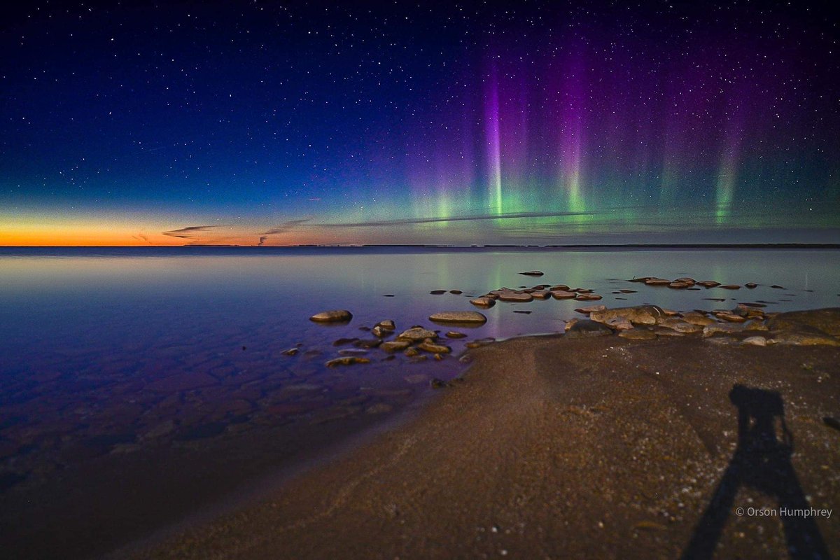Last night’s Aurora Borealis. Petoskey, MI. Photo from Orson Humphrey