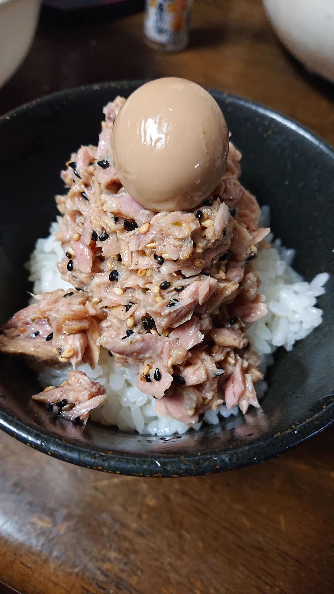 @gogoigarashi @igarashi_yukari 作りました！マヨネーズを加えたい衝動を抑えて、、、w  長ネギの代わりに、黒ゴマ、白ゴマを加えてみました。 卵はうずら卵で代用。レモン汁の代わりに、わさびでも良さそうです(￣￢￣) 