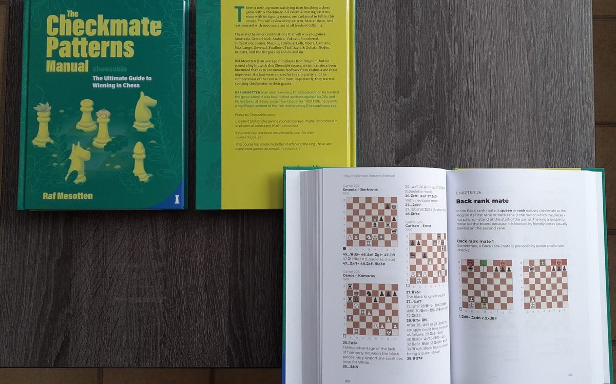 A print version of ´The #checkmate Patterns Manual´ is now available on #newinchess and #Amazon. I´m a proud #chessable author! #chess