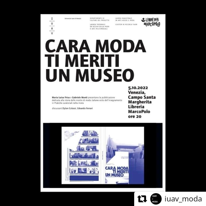 booksmarcopolo's tweet photo. Vi aspettiamo in libreria mercoledì 5 ottobre alle 20
Maria Luisa Frisa e Gabriele Monti, con Dylan Colussi ed Edoardo Ferrari, presentano la pubblicazione dedicata alla storia della mostre di moda Italiane esito dell’insegnamento in Pratiche curatoriali nella moda
#MAfashion https://t.co/iBybE5Lvvu