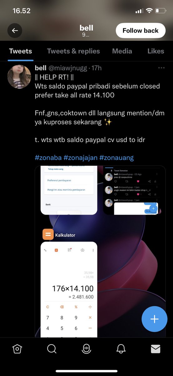 xmxmine's tweet image. HELP RT!! 
‼️ SCAMMER ALERT ‼️

Penipu top up saldo paypal @miawjnugg dari jam 3 tadi sampe sekarang gak di tf saldo paypal nya, gak ikhlas yaaa! Kalau mau di take down ini tolong iktikad baik nya!!!

Tag; tf cv wd wts saldo paypal fnf #zonauang #zonajajan #paypal