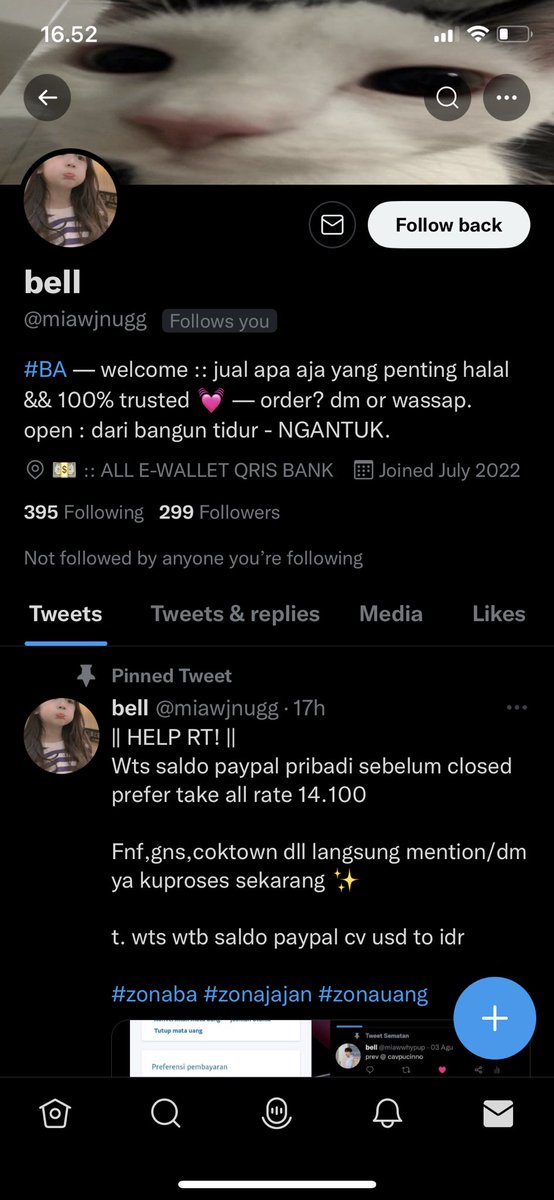 xmxmine's tweet image. HELP RT!! 
‼️ SCAMMER ALERT ‼️

Penipu top up saldo paypal @miawjnugg dari jam 3 tadi sampe sekarang gak di tf saldo paypal nya, gak ikhlas yaaa! Kalau mau di take down ini tolong iktikad baik nya!!!

Tag; tf cv wd wts saldo paypal fnf #zonauang #zonajajan #paypal