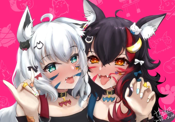 アニマル/フブミオ#絵フブキ #みおーん絵 