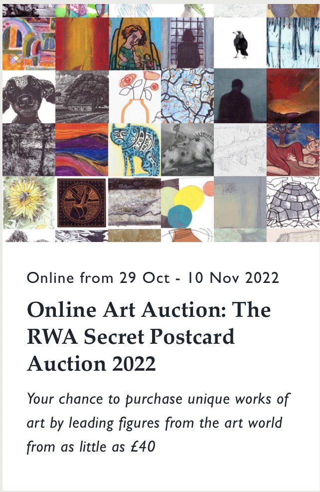 Rosalind Robinson RWA (@mitsoren) on Twitter photo 2 tiny #oilpaintings underwraps ready for the 2022 #SecretPostcardAuction <a href="/RWABristol/">RWA Bristol</a> . This highly popular auction is open for bidding online 29 Oct - 10 Nov Postcard sized art from established & emerging artists. Starting bids just £40!
#artauction #onlineart #rwaacademician 2 tiny #oilpaintings underwraps ready for the 2022 #SecretPostcardAuction <a href="/RWABristol/">RWA Bristol</a> . This highly popular auction is open for bidding online 29 Oct - 10 Nov Postcard sized art from established & emerging artists. Starting bids just £40!
#artauction #onlineart #rwaacademician