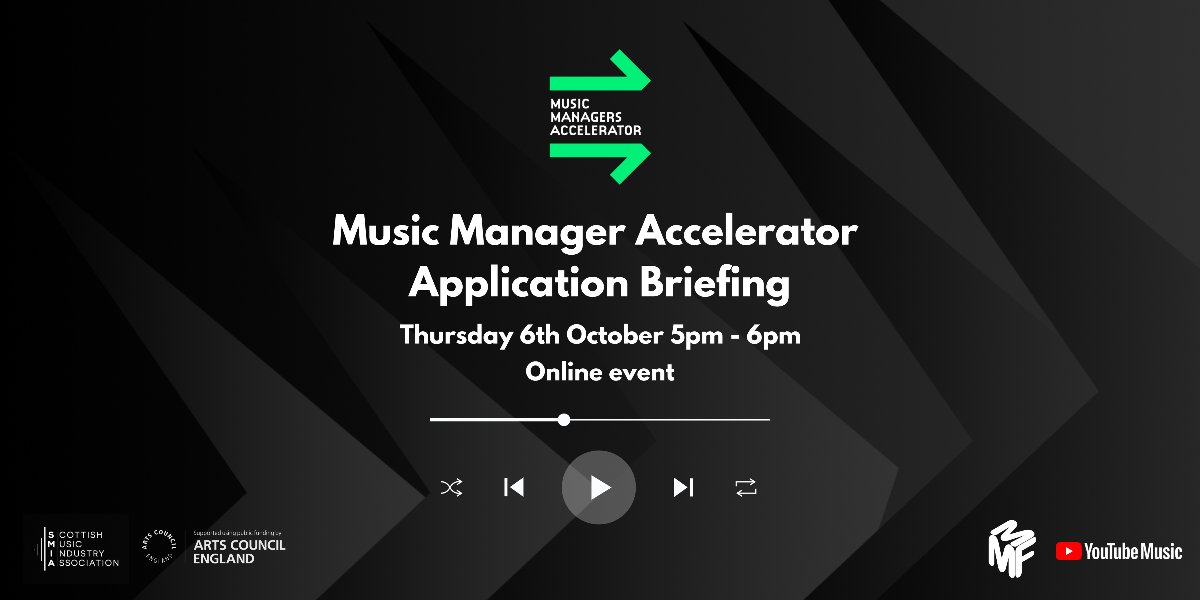 Heard of @MMFUK's Accelerator Programme for Music Managers? For songwriter, DJ & producer managers, Accelerator offers financial & educational support & 12-month grants of up to £15,000 Join their online application briefing this Thursday 6th October > docs.google.com/forms/d/e/1FAI…