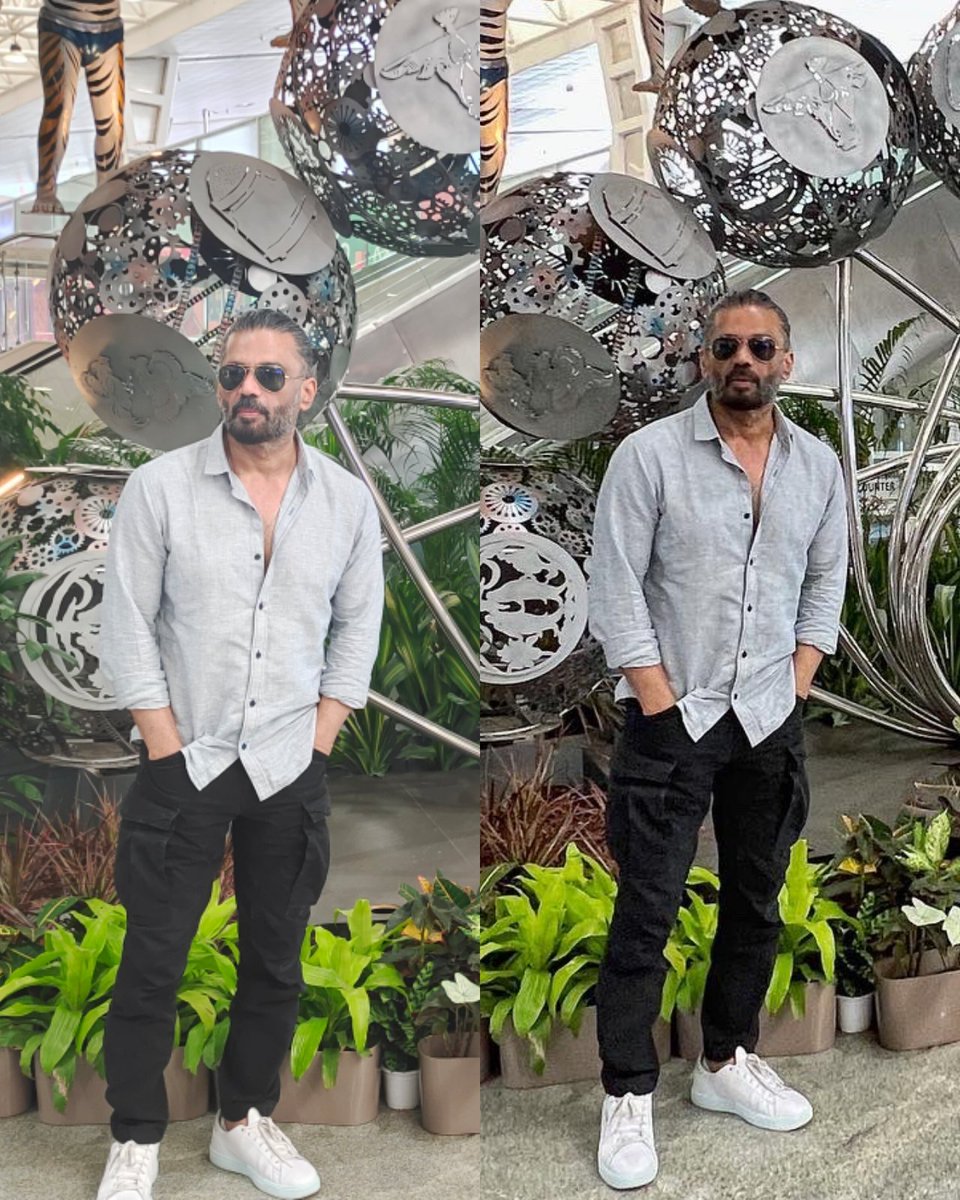 Made our Day❤️❤️ Looking so young, so fit and so energetic and so handsome @SunielVShetty Sir ..❤️❤️ #SunielShetty