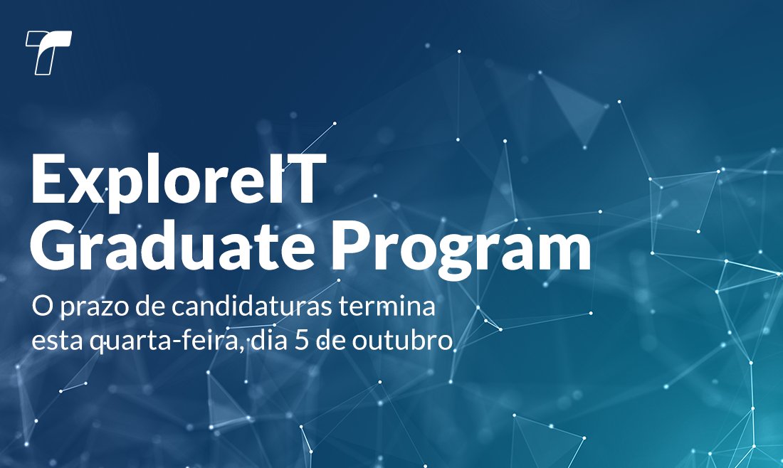 Tabaqueira_PMI's tweet photo. As candidaturas ao #ExploreIT terminam já esta 4ª, dia 5 de outubro!
 
Estamos à procura de jovens, recém-licenciados, com motivação e espírito inovador, que queiram ajudar-nos a construir um futuro melhor.
 
Inscrições em https://t.co/eT82plmJAf.
 
#tabaqueira #porumfuturomelhor https://t.co/Xrvm1WcAgy
