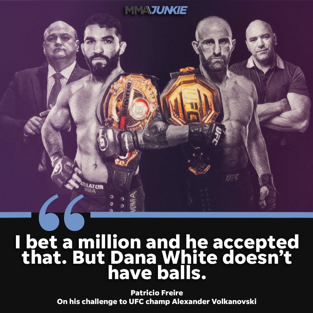 MMAJunkie's tweet photo. .@PatricioPitbull is ready to put his money where his mouth is 🤑

Full interview: https://t.co/jDITjHDVqk https://t.co/WfNL11Rau5