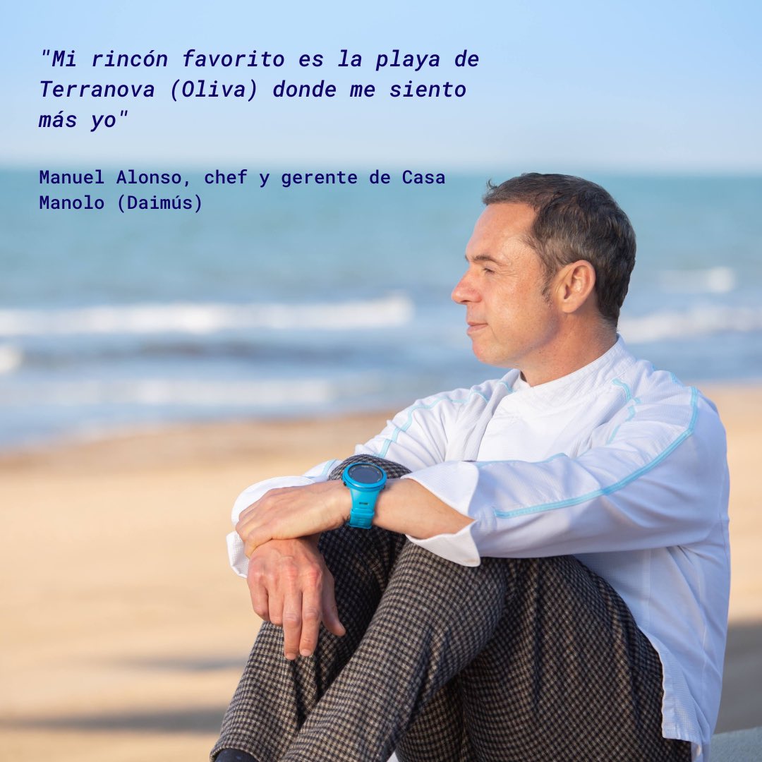 "Mi rincón favorito es la playa de Terranova (Oliva) donde me siento más yo. Aquí mis pensamientos son naturales sin filtros, me encanta pasear por esa orilla de una playa casi virgen, con una mirada blanda y cariñosa hacia el mar cada día de un color diferente."
Manuel Alonso