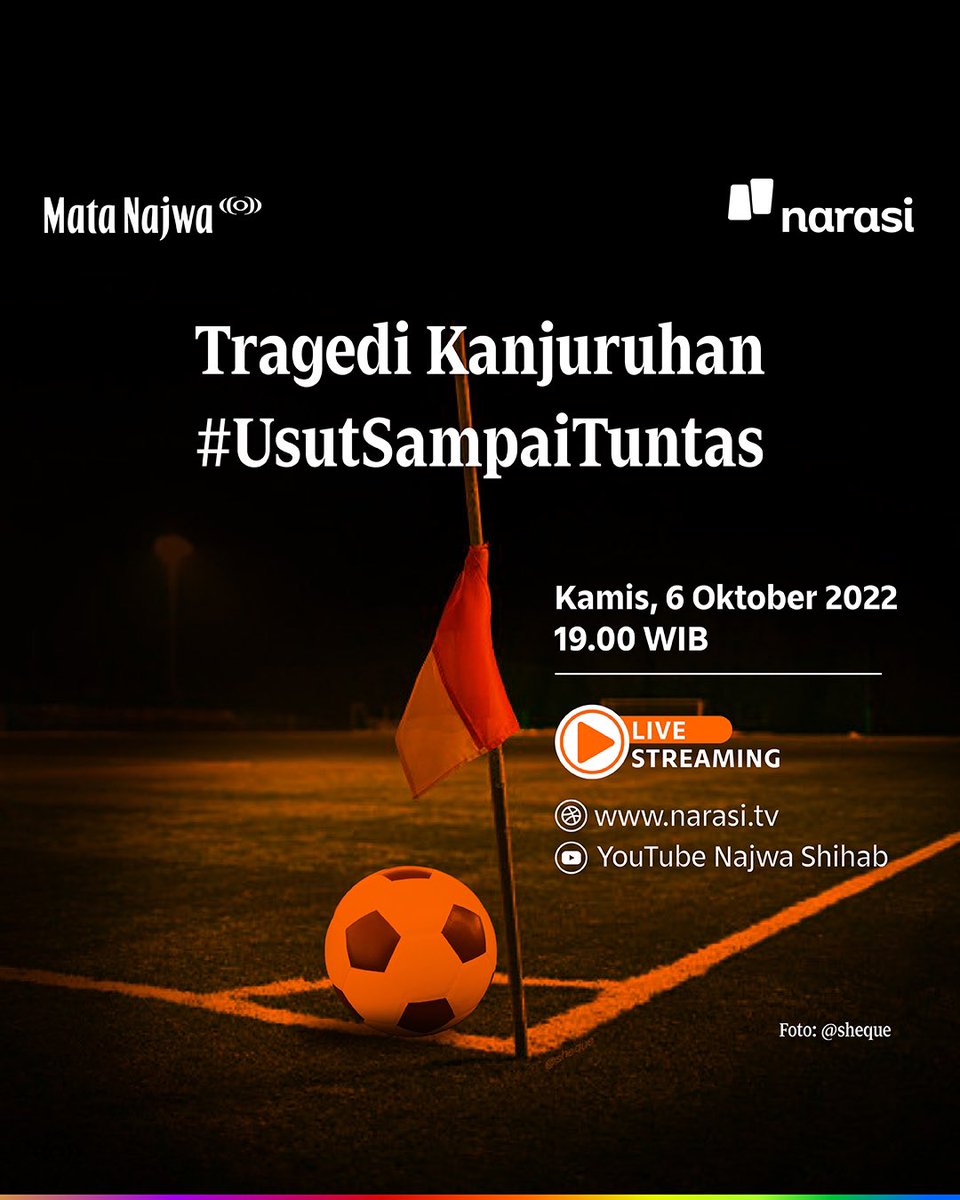 Ratusan nyawa hilang, ungkapan duka terus dilayangkan. Apa yang terjadi dalam Tragedi Kanjuruhan lebih dari isu sepakbola. Investigasi harus berjalan, penyelesaian perlu diupayakan.
Mata Najwa akan hadir dan mengurai apa yang terjadi.

Usut tuntas!

| Mata Najwa
#UsutSampaiTuntas