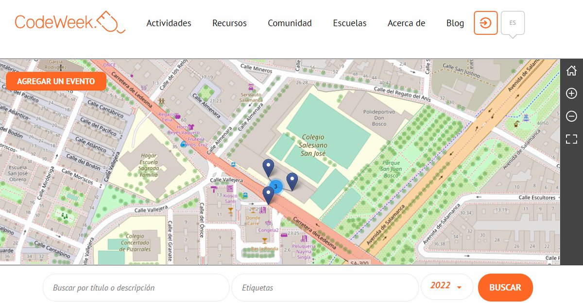CompDigEdu_SA's tweet image. ¡Ya tenemos a @SalesianosPiza apuntado a la #CodeWeek10 con tres actividades! ¿Te animas? Apunta tu actividad en el mapa codeweek.eu/events #pensamientocomputacional @CodeWeekEU @cfiesalamanca @CFIE_CR