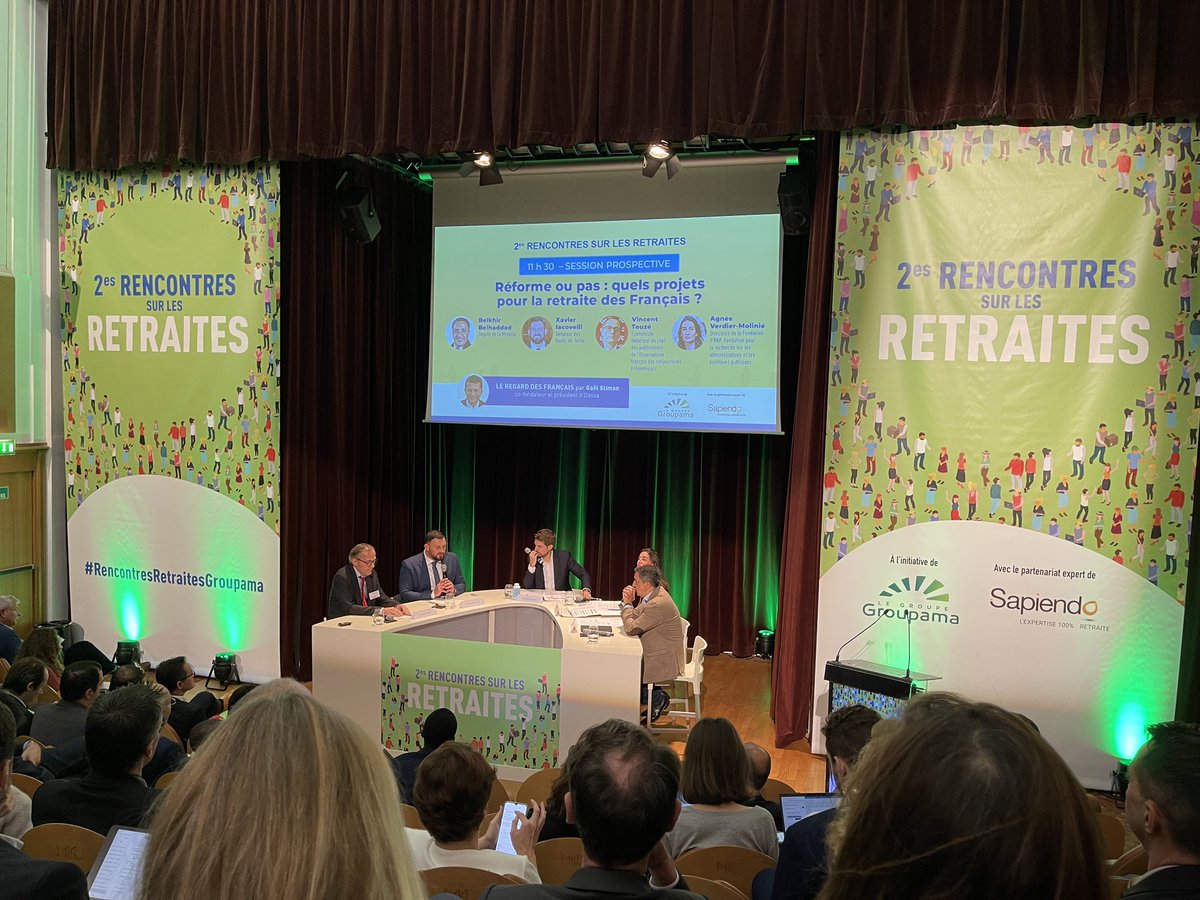 Sapiendo Retraite (@sapiendo_retr) on Twitter photo 4e table ronde : #Réforme ou pas : quels projets pour la retraite des Français 🤔 ?
Un débat animé par <a href="/juliengagliardi/">Julien Gagliardi</a> avec <a href="/b_belhaddad/">Belkhir Belhaddad</a>, <a href="/XavierIacovelli/">Xavier iacovelli</a>, Vincent Touzé et Agnès Verdier-Molinié
<a href="/GroupeGroupama/">Groupe Groupama</a> - @mm_conseil - <a href="/OdoxaSondages/">Odoxa</a> 4e table ronde : #Réforme ou pas : quels projets pour la retraite des Français 🤔 ?
Un débat animé par <a href="/juliengagliardi/">Julien Gagliardi</a> avec <a href="/b_belhaddad/">Belkhir Belhaddad</a>, <a href="/XavierIacovelli/">Xavier iacovelli</a>, Vincent Touzé et Agnès Verdier-Molinié
<a href="/GroupeGroupama/">Groupe Groupama</a> - @mm_conseil - <a href="/OdoxaSondages/">Odoxa</a>