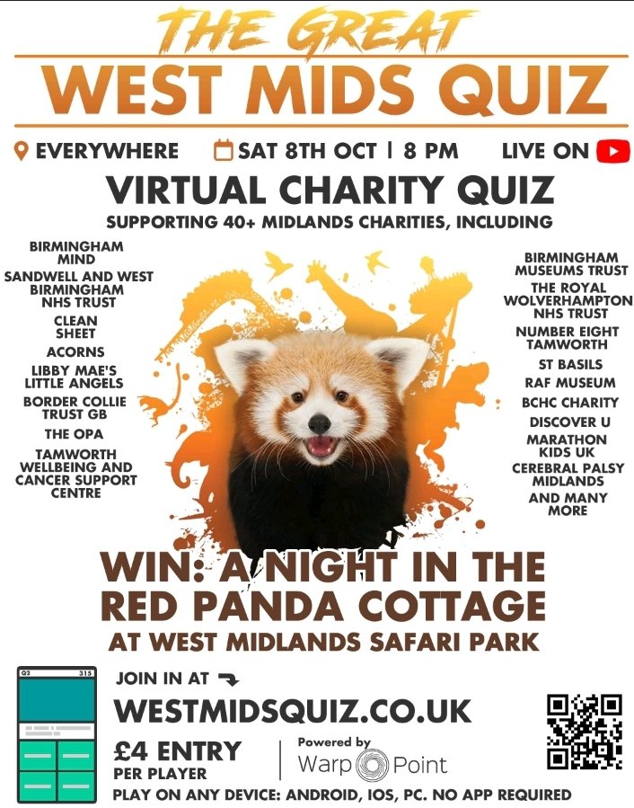 KerrieHenryEdge's tweet photo. 📢 There's still time to get signed up for #thegreatwestmidsquiz taking place this Saturday. @BirminghamMind are one of the many charities this quiz is supporting. Sign up here ⬇️
https://t.co/I3jZPuRdcB

#brummiebizhour #charityquiz #Birminghammind 
@brummiesnet @WeAreWarppoint https://t.co/jaFtZlb4yS