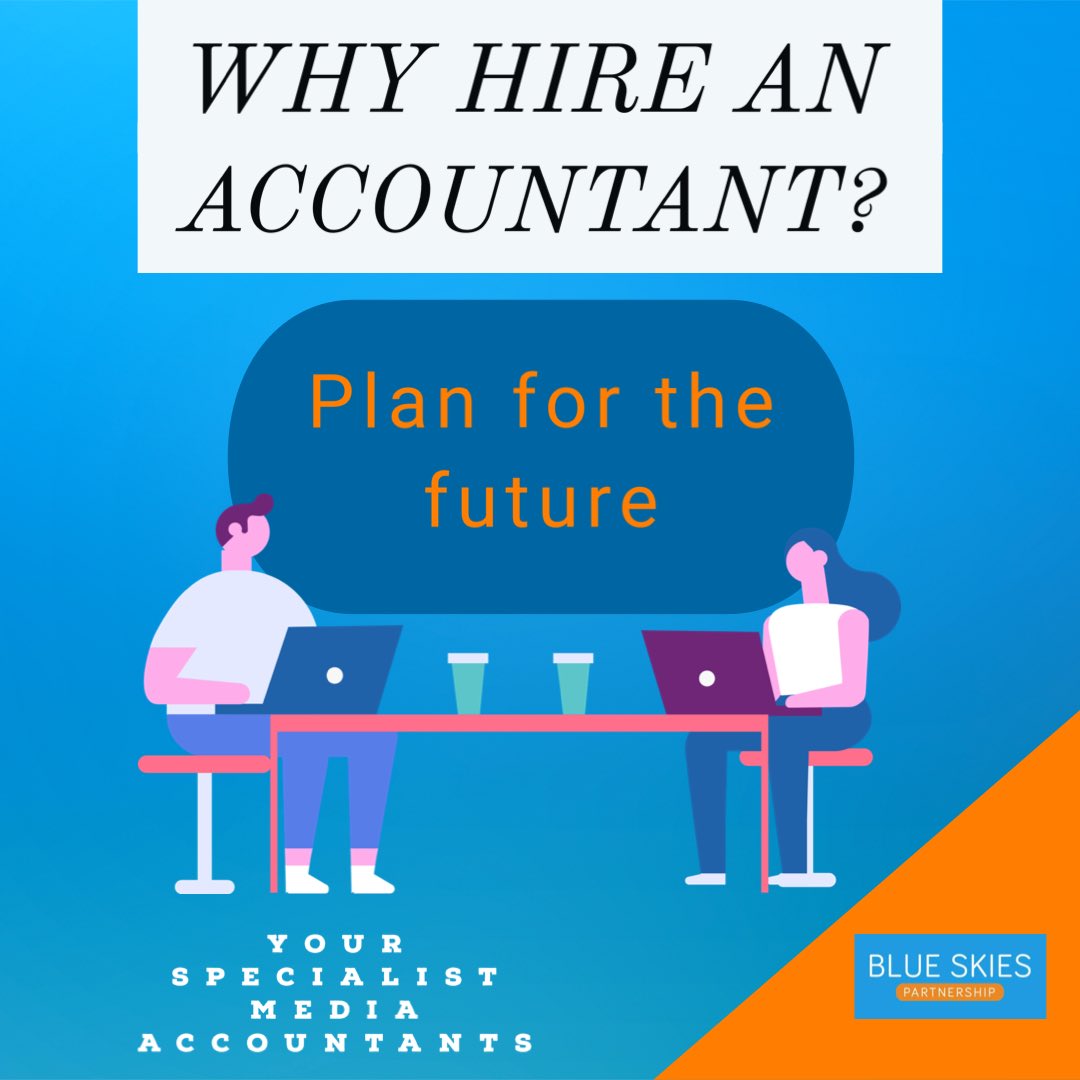 BlueSkiesP's tweet photo. Why hire an accountant? An accountant can plan for the future. 

An accountant can objectively look at the big picture to find the best way to support the longevity of your business while you are preoccupied with the day to day operations of running your business. https://t.co/btchhpgbLZ