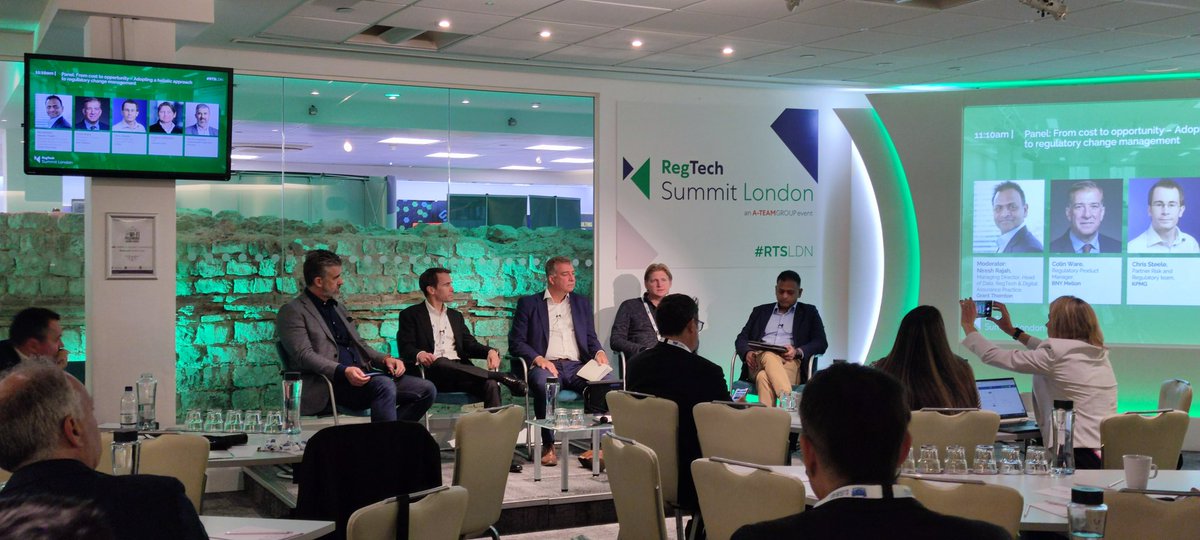 Clausematch's tweet image. How do you derive benefits from regulatory change? The Panel: From cost to opportunity - Adopting a holistic approach to regulatory change management kicks off. #RTSLDN #RegTech #RegTechsummit #London #regulatorychange