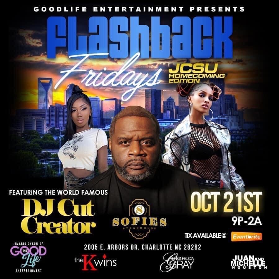 JCSU Alumni, Family And Friends!! Homecoming 2022 “Flashback Friday” returns!! feat The World Famous “Dj Cut Creator” 
Tix Eventbrite 
#jcsuhc22 #jcsuhomecoming