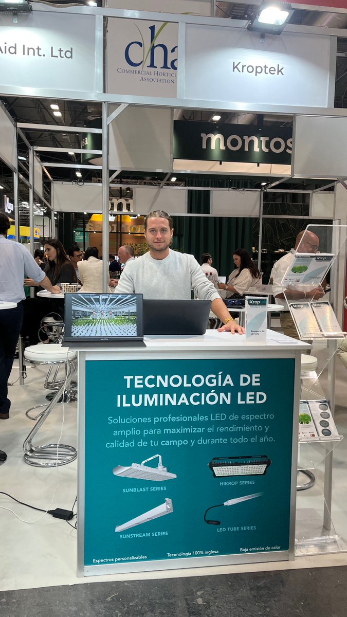 🌿 If you're at <a href="/FruitAttraction/">Fruit Attraction</a> at <a href="/IFEMAUKIRELAND/">IFEMA Madrid UK & Ireland</a> make sure to give us a visit at the British Pavillion. 🌿
📍 Hall 8, Stand 8B09 📍

#FA2022 #Madrid #SustainableFarming #FutureofFood #LEDlighting #LED #agtech #agritech