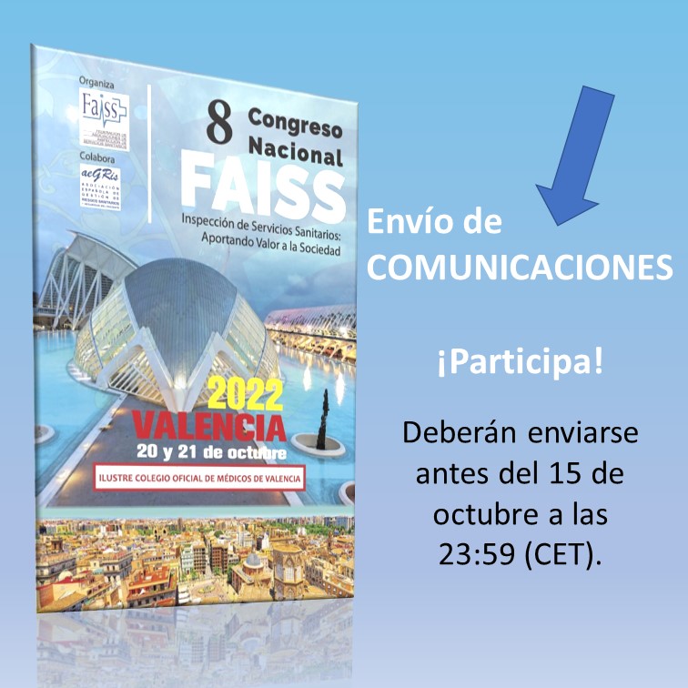 🚨¡Participa! 8 Congreso Nacional FAISS, con la colaboración de <a href="/AEGRIS2/">AEGRIS</a> 
➡️Las comunicaciones deberán enviarse antes del 15 de octubre a las 23:59 (CET), a partir de ese momento no se recibirán más comunicaciones.
💻Más información: eventoscefic.es/faiss/comunica…