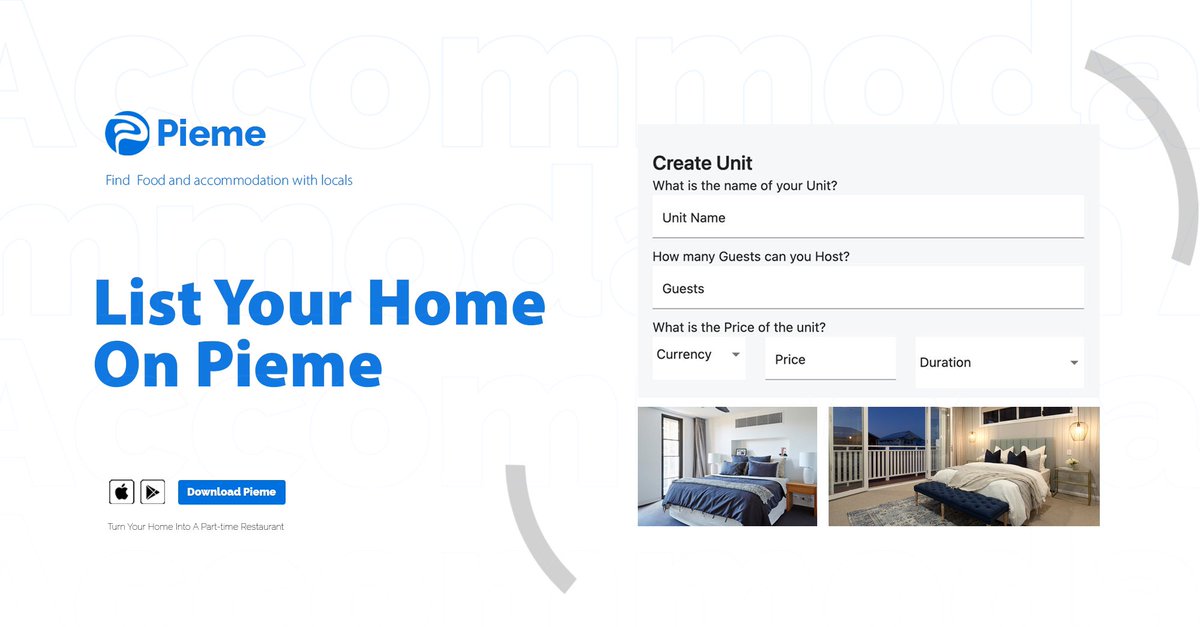 Do you have a furnished apartment you would like to rent for short-term or long-term stays? List it on Pieme and see your revenue grow! The process is quite easy. Sign up here>> host.pieme.info and follow the steps