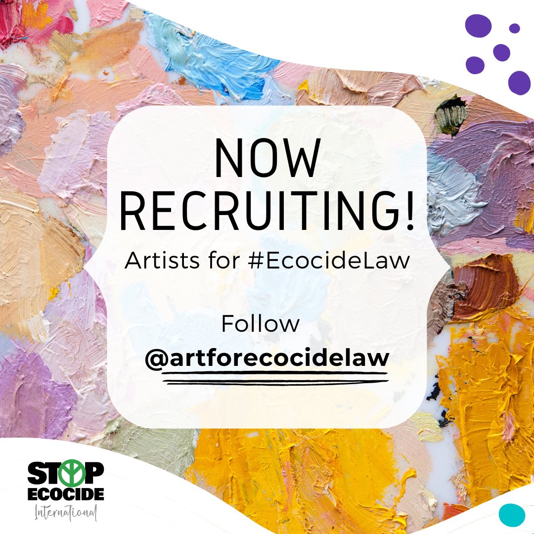 Are you a #creative? Do you think it should be a crime to cause severe, long-term damage to our shared environment?

Join other amazing #artists, #musicians, #directors, #composers &amp; #authors in the #ArtforEcocideLaw network: stopecocide.earth/artists-for-ec… 

#stopecocide #climatecrisis