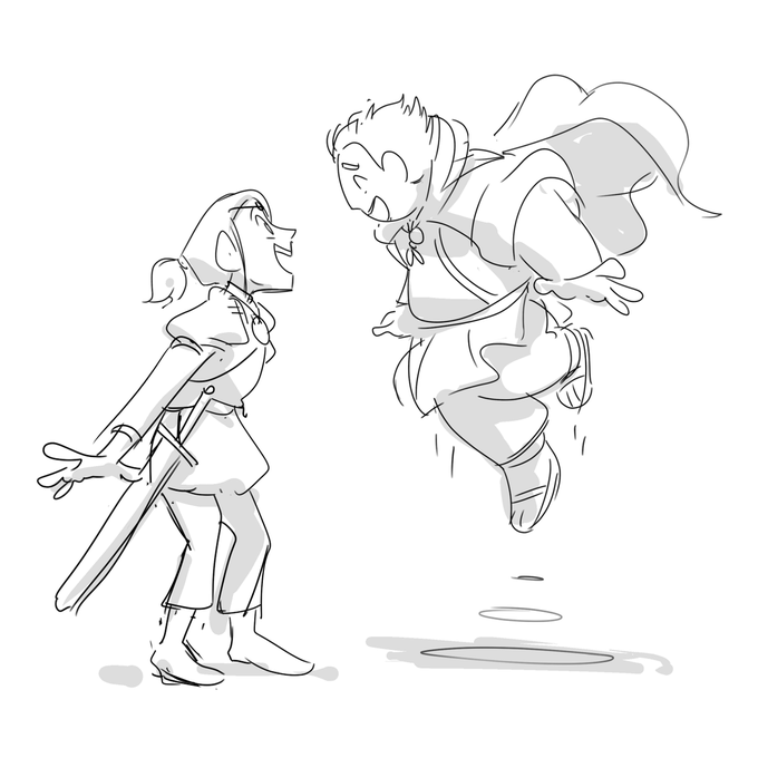 more sketches for OCtober!!
knight and mage besties! I sure hope nothing happens to them 🗡️ 