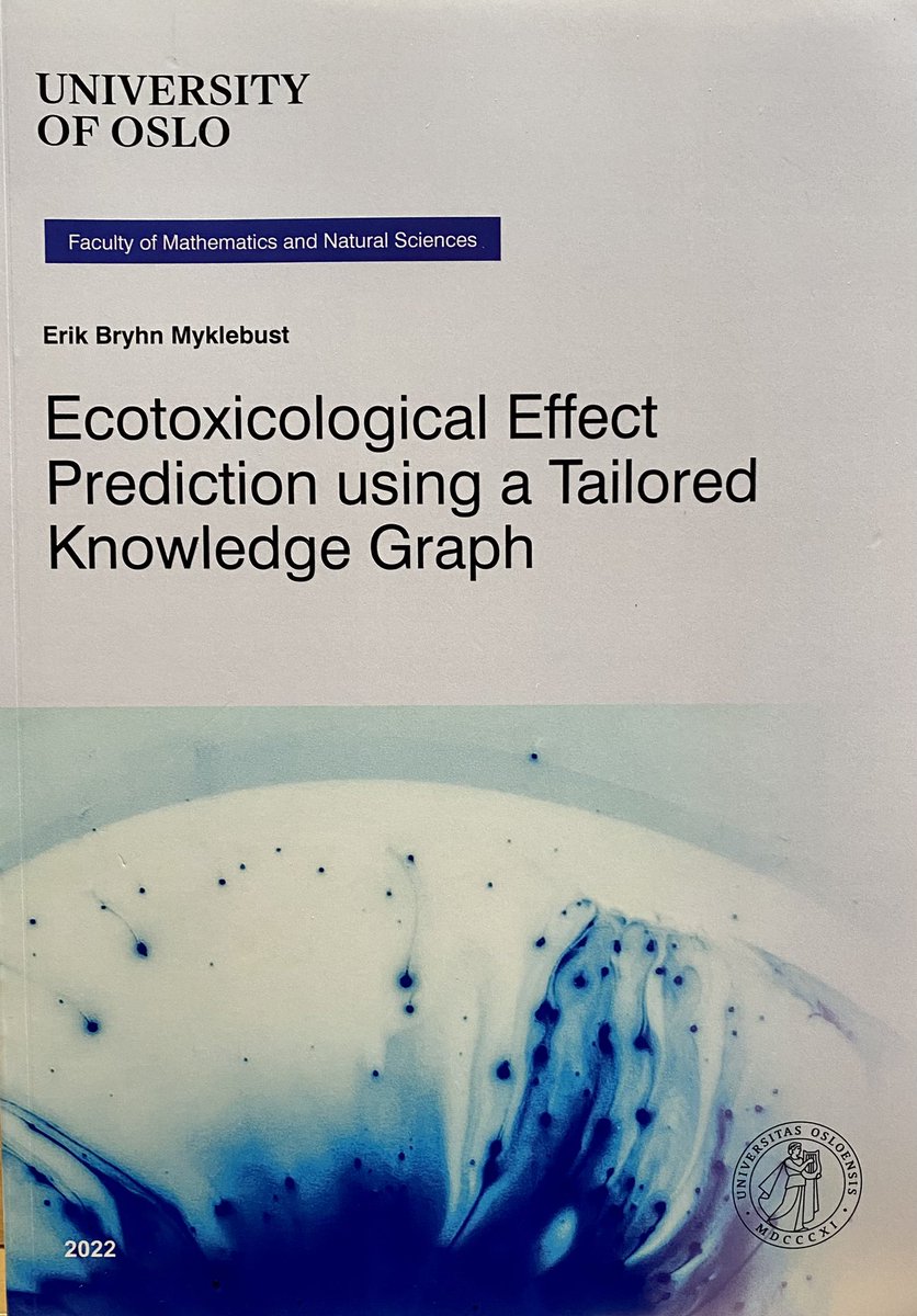Amazing defense of PhD thesis “Ecotoxicological Effect Prediction using a Tailored Knowledge Graph“. Congrats @ErikBMyklebust. <a href="/NIVAforskning/">NIVA</a>, <a href="/UniOslo/">Universitetet i Oslo</a>.