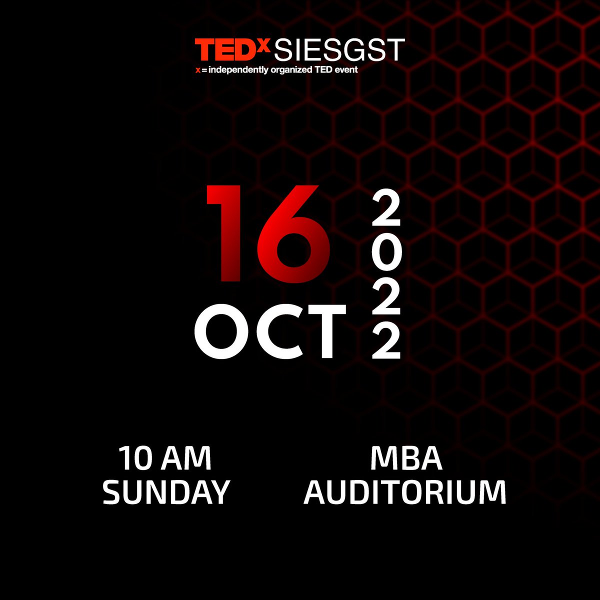 TEDxSIESGST's tweet photo. The countdown has begun 😲

SAVE THE DATE AND GRAB YOUR PASSES!🙌🏻🤩

GET YOURSELF REGISTERED NOW USING THE LINK BELOW!!! 👇🏻

🔗https://t.co/f4eUOlayjG
.
.
.
#ted #tedx #tedxgateway #tedxindia #tedxsiesgst #tedxsiesgst2022 #ideasworthspreading #inspiration #inspire #ticketsareout https://t.co/w7NVsV4VBm