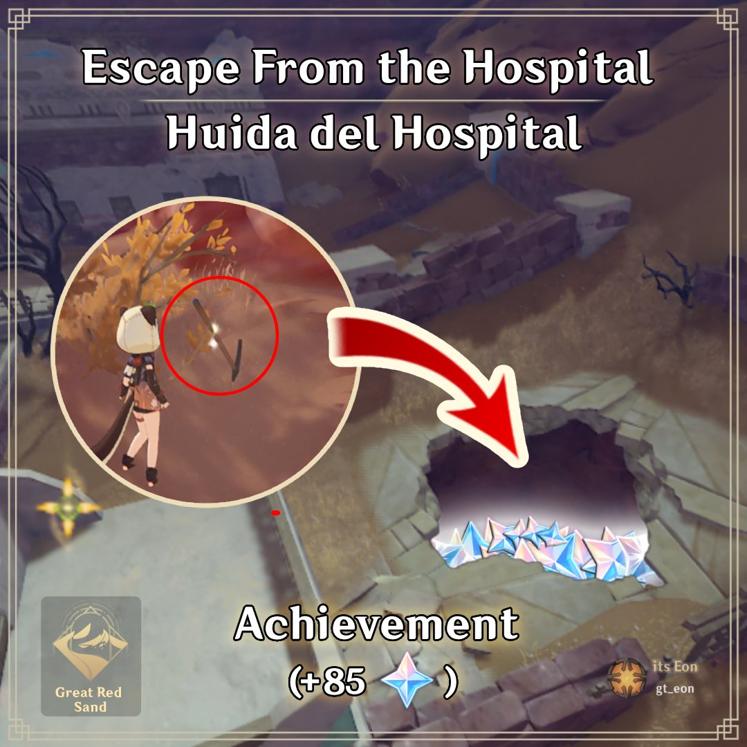 gt_eon's tweet photo. Hello Travelers !!!
Today I will teach you how to complete the "Escape
from the Hospital" achievement and get 85 Primogems
in the process! (If you haven't entered this cave
yet)🦾🙏
(1/3)

#Sumeru  #genshinguide #genshinimpact https://t.co/gE3pYciMQg