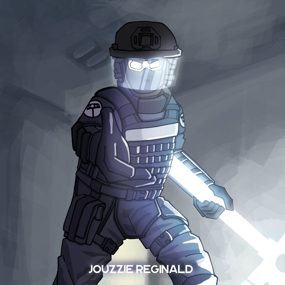 jouzzie's tweet photo. MTF NU-7 (Hammer Down) OC name Galigator Maximus #SCPFoundation #SCPTOBER2022 #SCP #mobiletaskforce #soldier https://t.co/YjuMmkSiU1