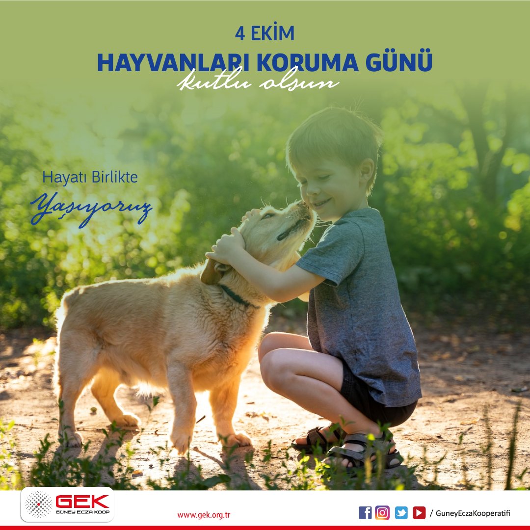 guneyeczakoop's tweet photo. Hayatı Birlikte Yaşıyoruz.
Korumak yetmiyor, sevin.🐾
4 Ekim Hayvanları Koruma Günü Kutlu Olsun.
#gek #guneyeczakoop #eczacılık #kooperatif #hayvanlarıkorumagünü #hayvanlar #WorldAnimalDay #Animalprotectionday #Animal https://t.co/rbu7AOhZND