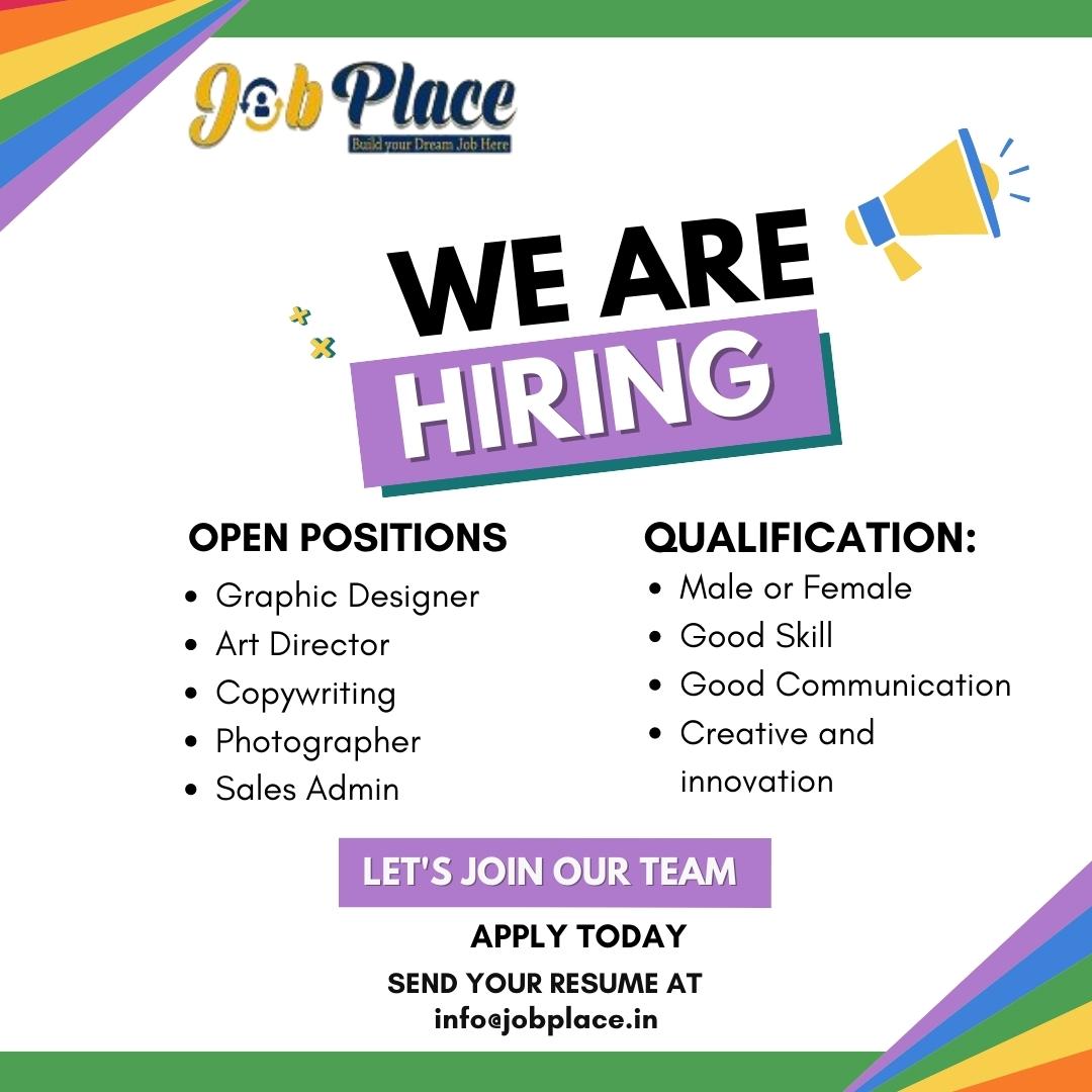 WE ARE HIRING 
> Graphic Designer
> Art Director 
> Copywriting
> Photographer
> Sales Admin
#new #update #latest_job #hiring #resume #opportunity #recruitment #job_seeker
