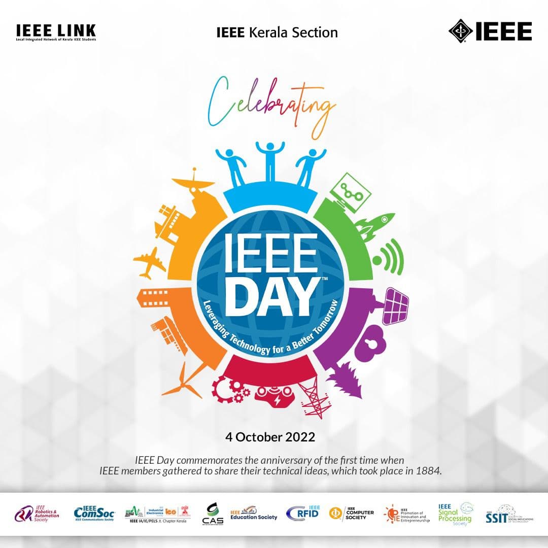 ieeecsks's tweet photo. Hello Friends, ๐
IEEE LINK wishes all of you a happy IEEE Day. Let this day be the beginning of new inventions๐ฆพ๐จโ๐ป!
#ieeeday #ieeelink
#joyofvolunteering
#ieee #ieeecs #ieeekerala #ieeecsks #ieeer10 #ieeelink #ieeeyp #execom #ieeestudents @ieee_computer_society https://t.co/xTyAXpHKfC