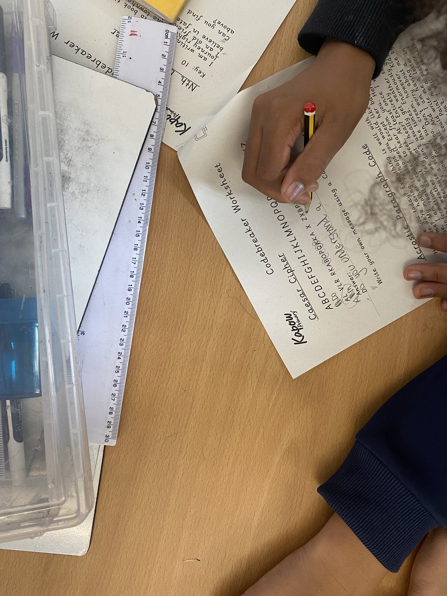 GeorgeSpicerSch's tweet image. To introduce the concept of coding, Year 6 looked at being spies and breaking traditional codes like the Caesar cipher #breakingcodes #coding @kapow
