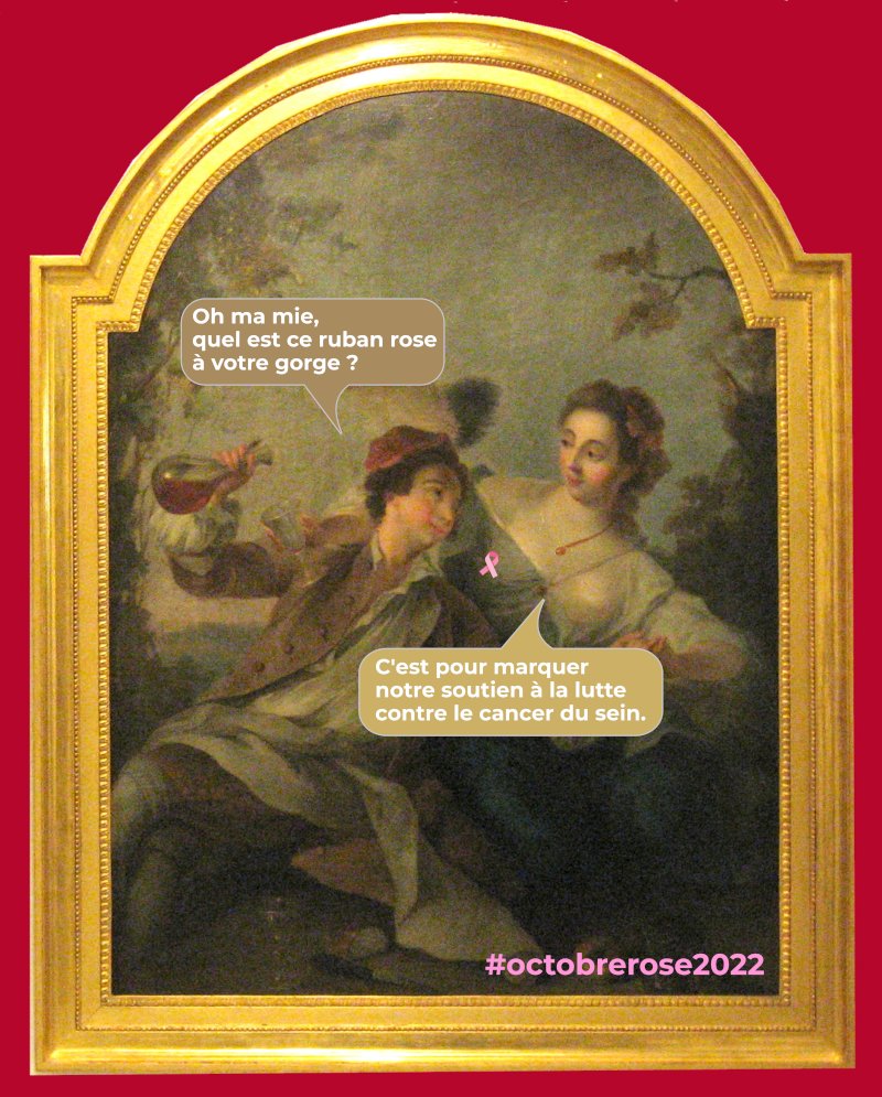 Nos deux amoureux du salon d'honneur participent au soutien à la recherche contre le #CancerDuSein en cet #OctobreRose2022  ! #Hennebont