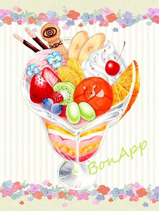 フルーツパフェのtwitterイラスト検索結果