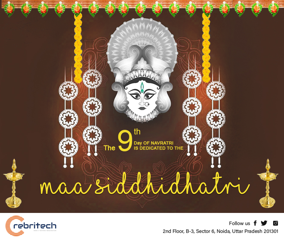 Crebritech's tweet photo. The ninth day of Navratri is dedicated to the worship of Maa Siddhidatri. The word Siddhi means supernatural power and Dhatri means the awarder. Hence, it is believed that Maa Siddhidatri fulfills all divine aspirations. #puja #maasiddhidhatri #navratri2022 #blessings #matarani https://t.co/2uagKqKlwF