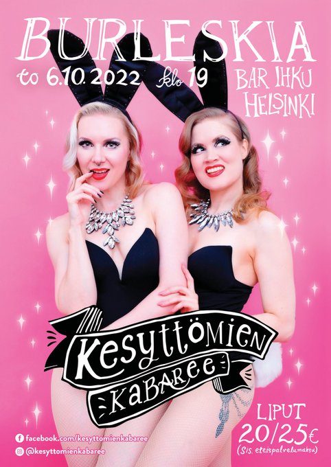 T&auml;ll&auml; viikolla Helsingiss&auml;: tervetuloa nauttimaan burleskitaiteesta Halloween-hengess&auml;.🎉  💋@BarIhku,<a href="/tag/burleski"class="tags"><span>#burleski</span></a>