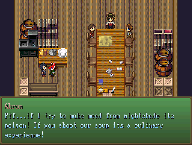 NahroBurnTheFox's tweet photo. Poor Ahron - no one appreciates his mead :(
More Culinary and Exploratory Experience:
https://t.co/3ZNVqaWOqu
#rpgmaker #rpgmaker200 #pixelart https://t.co/1vycwlv5q8